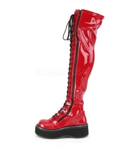 Demonia EMILY 375 Boots Red Ladies Fetish Boots 12 Demonia EMILY 375 Boots Red Ladies Fetish Boots