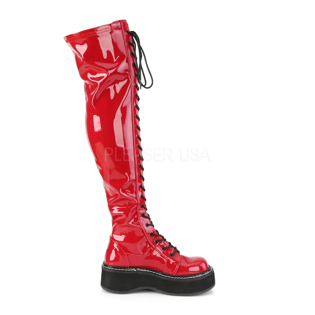Demonia EMILY 375 Boots Red Ladies Fetish Boots 8 Demonia EMILY 375 Boots Red Ladies Fetish Boots