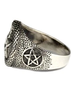 Gothic Jewellery Echt EtNox Pentacle And Snake Ring