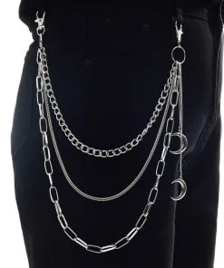 Gothic Accessories Moon Belt Clip Chain
