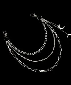 Gothic Accessories Moon Belt Clip Chain