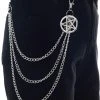 Gothic Accessories Pentagram Belt Clip Chain