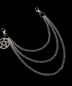 Gothic Accessories Pentagram Belt Clip Chain