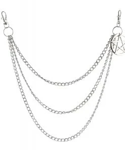 Gothic Accessories Pentagram Belt Clip Chain