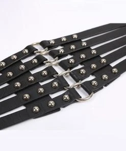Gothic Accessories Black Faux Leather O-Ring Waist Belt