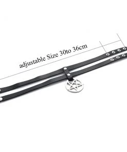 Gothic Collars Black Double Pentagram Collar Gothic Accessories