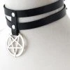 Gothic Collars Black Double Pentagram Collar Gothic Accessories