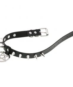 Gothic Collars Black Pentagram Spiked Collar