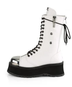 Demonia GRAVEDIGGER-14 Boots White Mens Fetish Boots