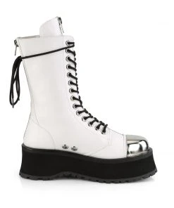 Demonia GRAVEDIGGER-14 Boots White Mens Fetish Boots
