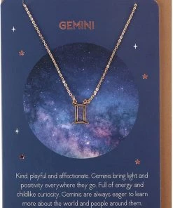 Something Different All Jewellery Gemini Zodiac Necklace Card
