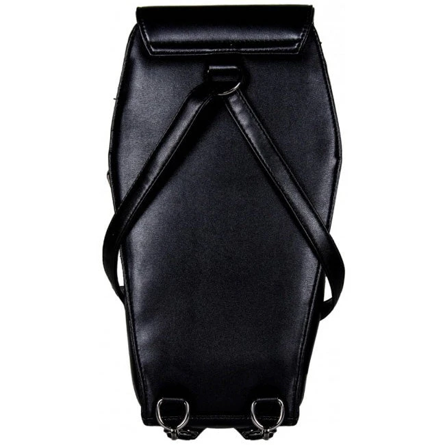 GothX Metal Cross Black Coffin Bag Gothic Accessories 5 GothX Metal Cross Black Coffin Bag Gothic Accessories