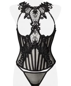 Grey Velvet 2-Piece Corsage Set Lingerie Corsets 15 Grey Velvet 2-Piece Corsage Set Lingerie Corsets