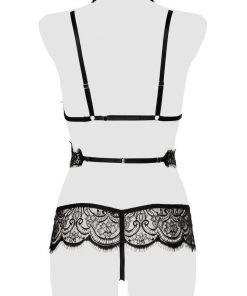 Grey Velvet Lingerie Set 2