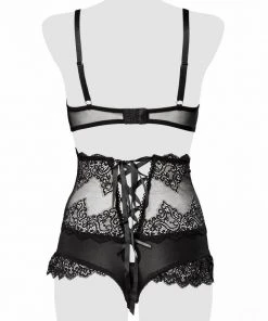 Grey Velvet Floral Lingerie Set Lingerie Sets