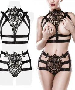 Grey Velvet Two-Part Harness Set Harnesses And Belts 24 Grey Velvet Two-Part Harness Set Harnesses And Belts