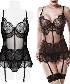 Grey Velvet Two-Part Lingerie Set Lingerie Sets