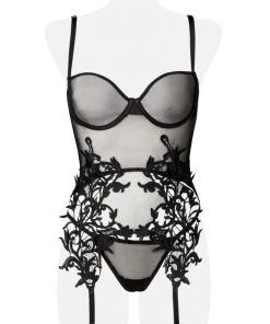 Chemises, Nightwear Grey Velvet 2-Piece Negligè Set