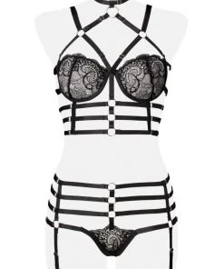 Grey Velvet 2-Piece Harness Set