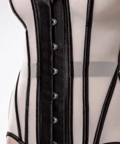 Lingerie Corsets Grey Velvet Four Part Corset Set
