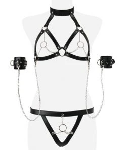 Grey Velvet Seven-Part Lingerie Set