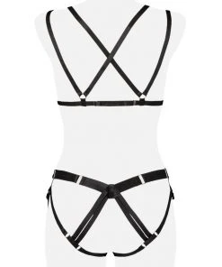 Lingerie Sets Grey Velvet Three-Part Bandage Set