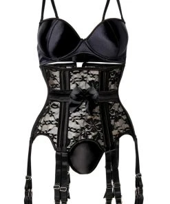 Corsets Grey Velvet Three-Part Corsage Set 22 Corsets Grey Velvet Three-Part Corsage Set