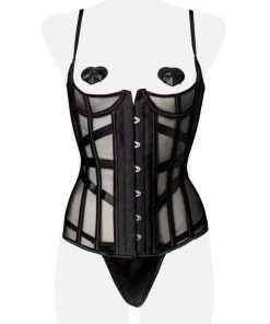 Lingerie Corsets Grey Velvet Three-Part Corsage Set