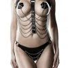Fetish Clothing Accessories Grey Velvet Three-Part Harness Set