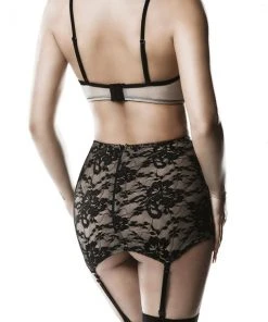 Grey Velvet Three-Part Lingerie Set