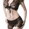 Lingerie Sets Grey Velvet Two-Part Lace Set 1 Lingerie Sets Grey Velvet Two-Part Lace Set