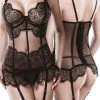 Grey Velvet Two-Part Lingerie Set Lingerie Sets