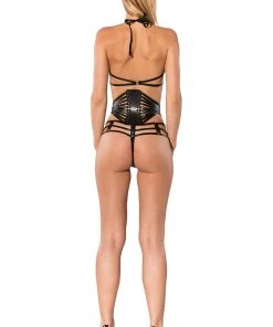 Ladies Fetish Clothing Guilty Pleasure Open Cup Wetlook Lingerie Set