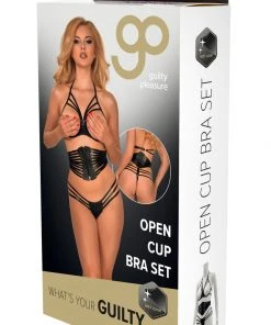 Ladies Fetish Clothing Guilty Pleasure Open Cup Wetlook Lingerie Set