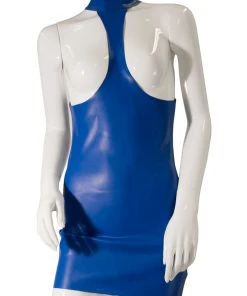 Guilty Pleasure Blue Datex Collared Exposure Dress
