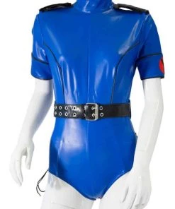 Ladies Fetish Clothing Guilty Pleasure Blue Datex Police Costume