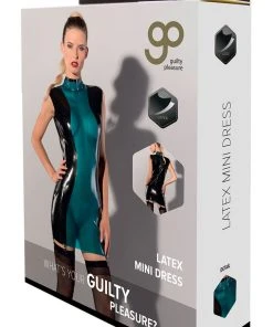 Guilty Pleasure Blue Latex Mini Dress Ladies Fetish Clothing