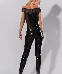 Guilty Pleasure Off Shoulder Datex Catsuit Ladies Fetish Clothing