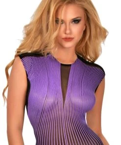 Guilty Pleasure Long Purple Datex Dress Ladies Fetish Clothing