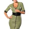 Guilty Pleasure Green Datex Army Dress