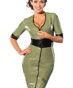 Guilty Pleasure Green Datex Army Dress