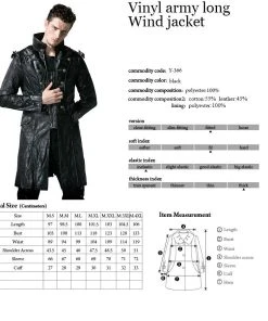 Punk Rave Mens Military Style Spiky Coat Y-366 Military Uniforms
