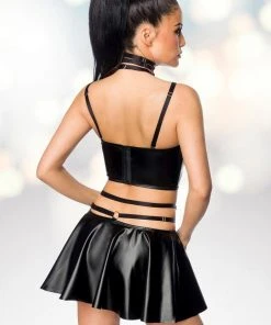 Saresia Harness Wetlook Set Mit Ausgestelltem Rock Ladies Gothic Clothing 16 Saresia Harness Wetlook Set Mit Ausgestelltem Rock Ladies Gothic Clothing