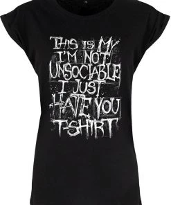 Grind Ladies Gothic Clothing I'm Not Unsociable T-Shirt