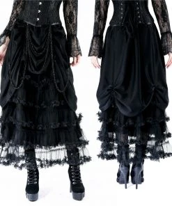 Dark In Love Tiered Net Gothic Skirt Ladies Gothic Clothing
