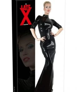 LATE-X Long Black Latex Dress Ladies Fetish Clothing