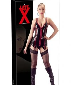 LATE-X Black And Red Latex Basque