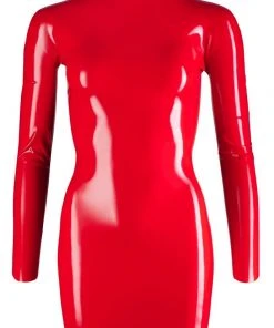 LATE-X Latex Mini Dress Red