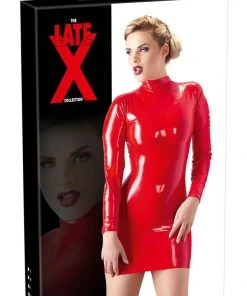 LATE-X Latex Mini Dress Red