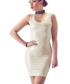 Ladies Fetish Clothing LATE-X Latex Mini Dress White